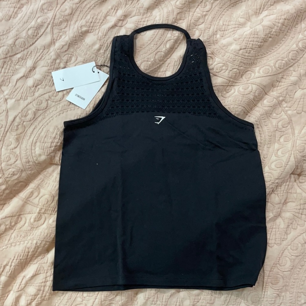 Black GYMSHARK active/gym tank top 🖤
